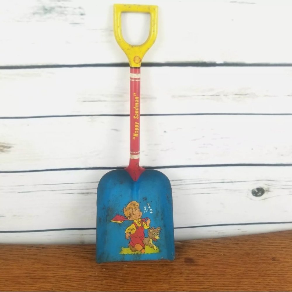 Ohio Art Shovel Boy Dog Whistling Sandman Vintage